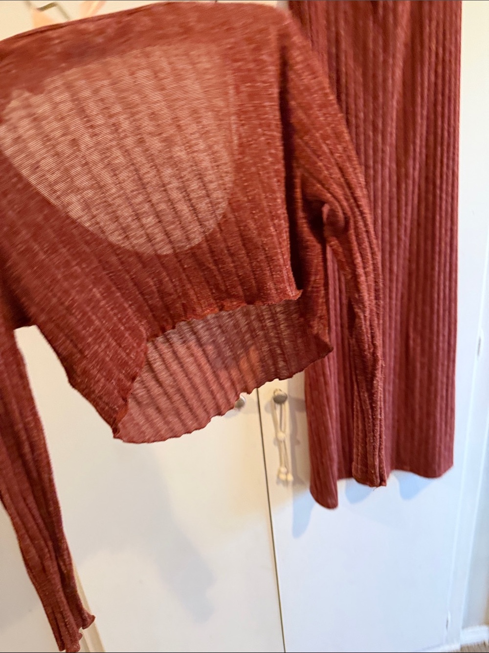 Free people beach rust ribbed lightweight maxi skirt crop top set - Picture 4 of 8